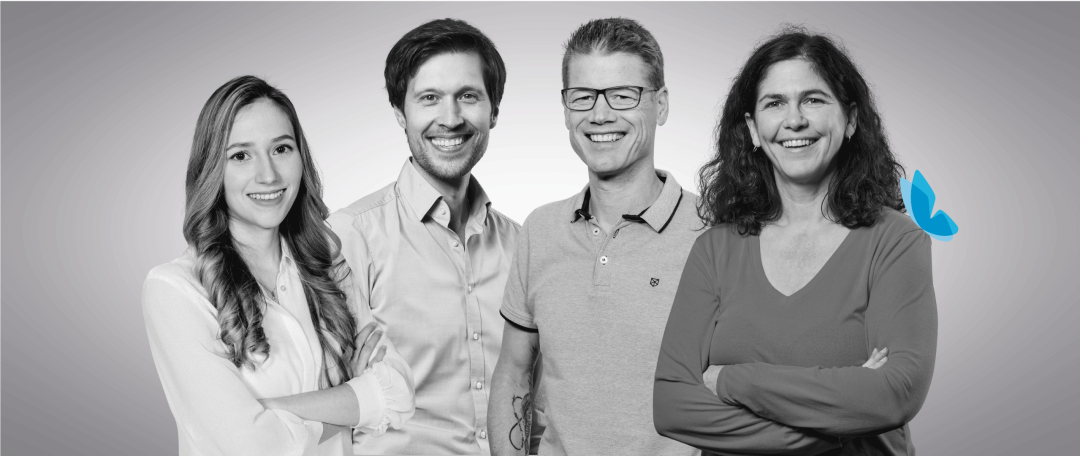 4 Interflex Mitarbeitende aus unterschiedlichen Tätigkeitsbereichen