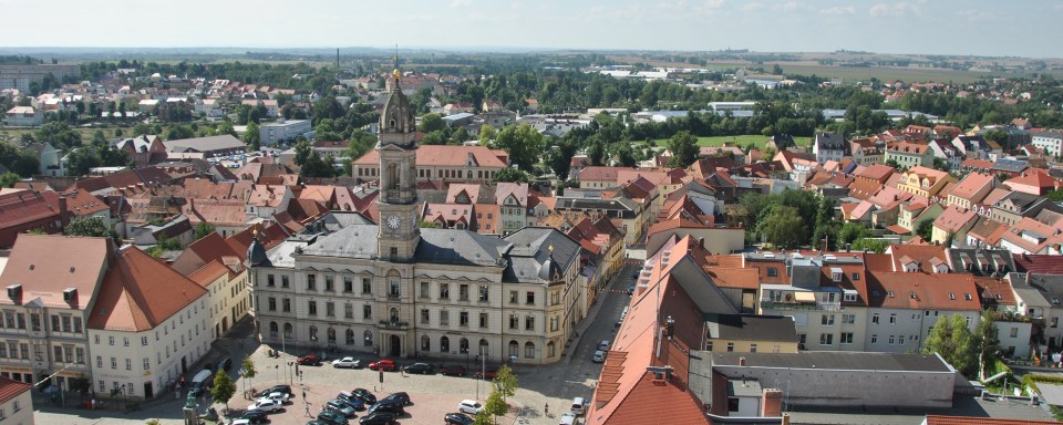 Ville de Grossenhain avec hôtel de ville