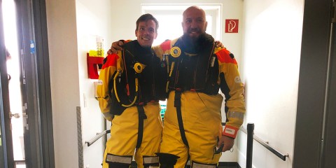 Interflex employees in safety clothing working on an offshore platform